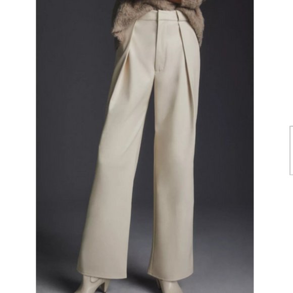 MOTHER 31 High-Waisted Tunnel Vision Pleated Prep Pants Faux Leather Pants NWT - Picture 3 of 6